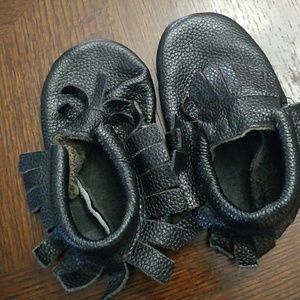 Black baby moccasins